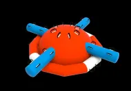 Inflatable Water Ufo MerahBiru Diameter 45 Meter