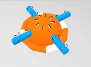 Inflatable Water Ufo OrangeBiru Diameter 35 Meter 